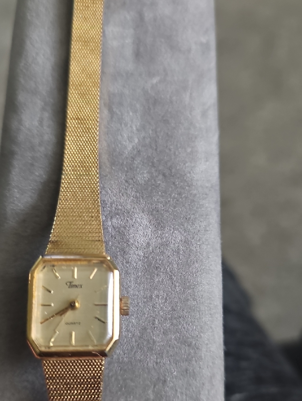 Timex Gold Tone Mesh Band Square Dial Ladies Watch